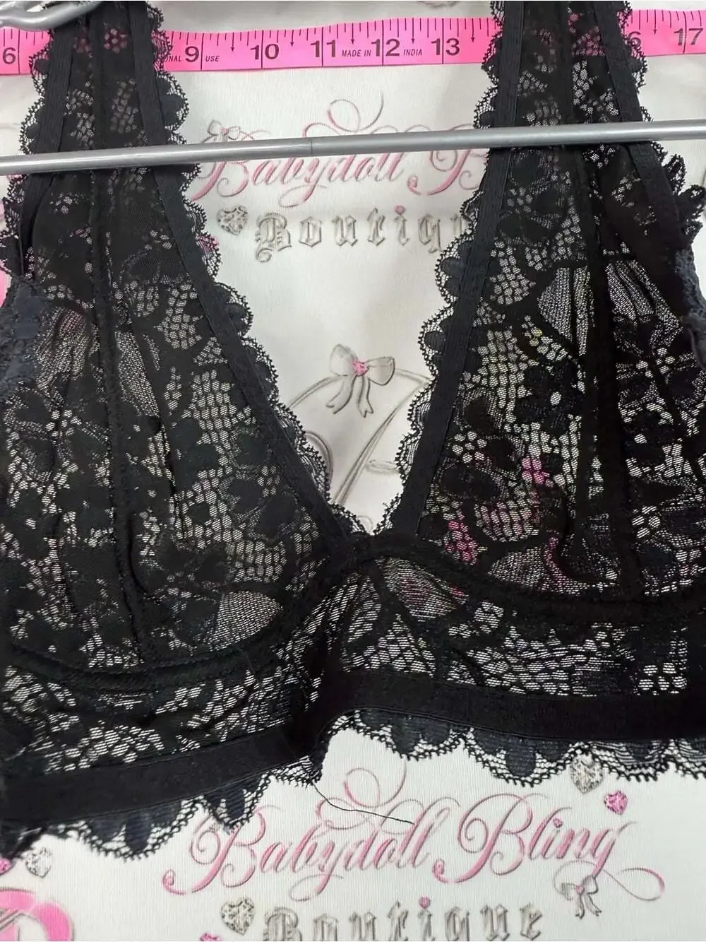 Black Lace Halter Bralette - Women Intimates & Sleepwear